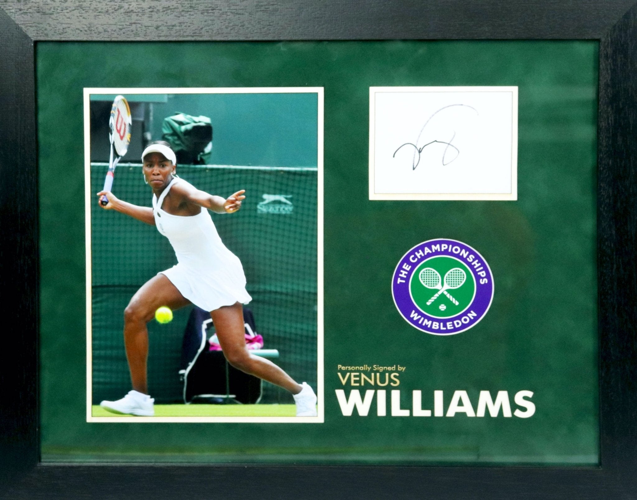Venus Williams signed White Card Framed Display - Memorabilia Framers Shop